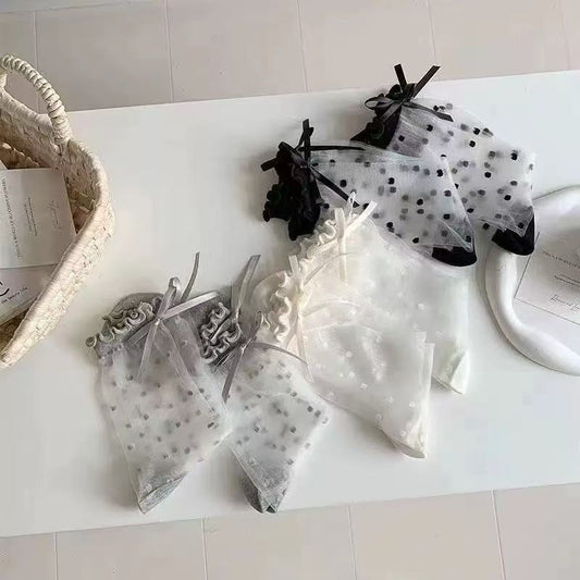 🧦 TLOPA® Official Store – Ice Silk Breathable Socks with Polka Dot Design