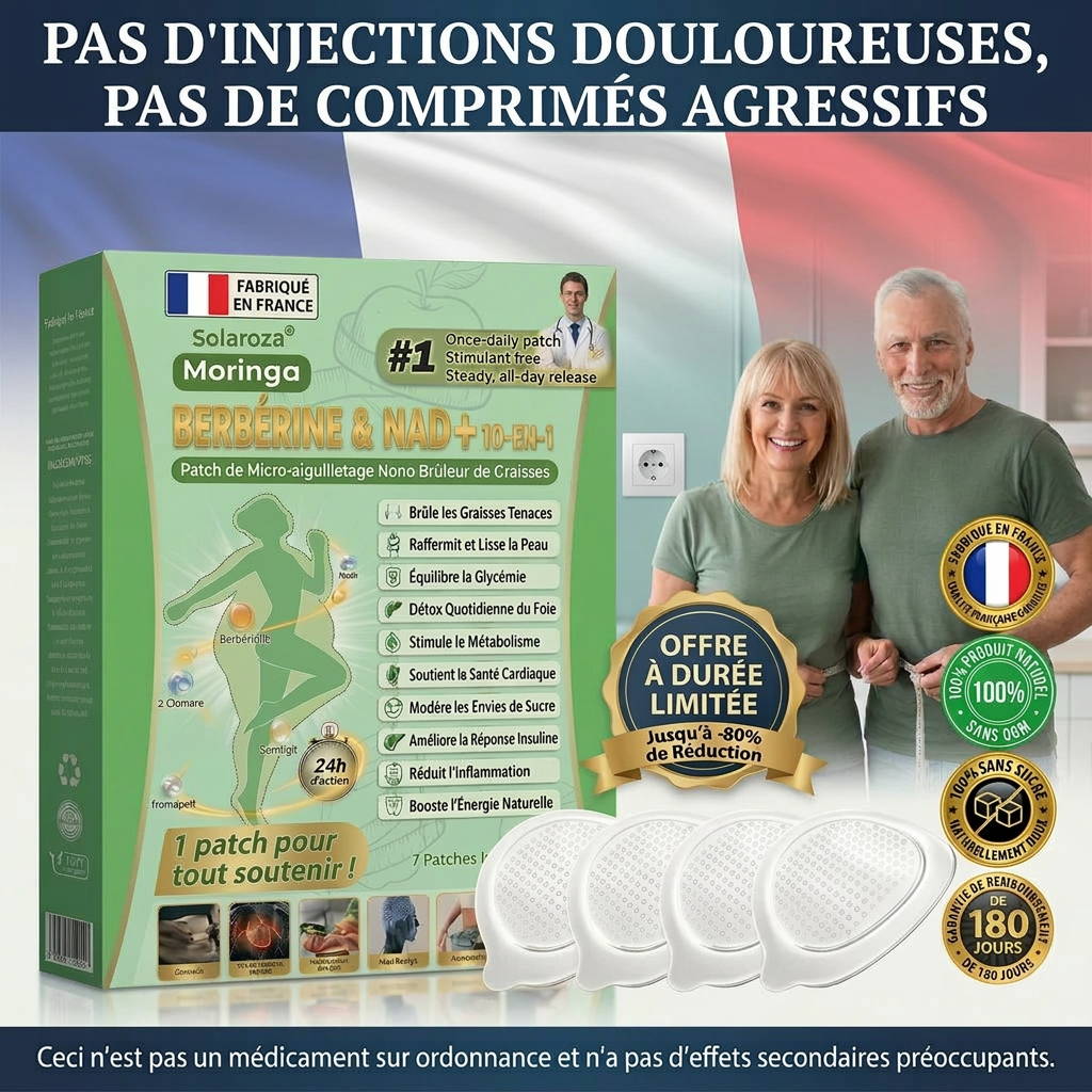 🍀Boutique Officielle🧑‍⚕️🩺Patch Minceur Solaroza® 10-en-1 : Relancez le Métabolisme et Brûlez les Graisses (NAD+ & Berbérine)